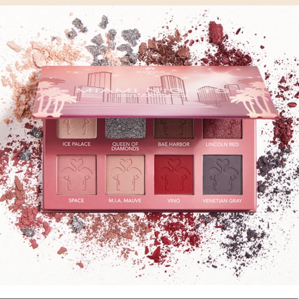 Shauna B. Miami Nights press's pigment palette NIB with makeup bag included